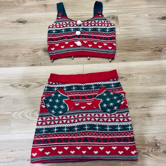 2 PIECE UGLY CHRISTMAS OUTFIT SIZE MEDIUM - Picture 1 of 6